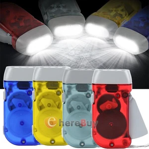 (Paquete de 4) Linterna de manivela Dynamo de 3 LED carga de antorcha de camping de emergencia - Imagen 1 de 16