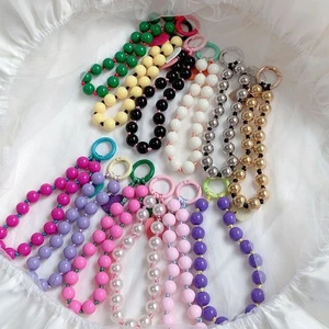 Fashion Phone Wrist Strap Love Heart Beaded Pendant Lanyard Phone Lanyard - Photo 1 sur 20