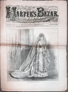 -Rare- 1875 -HARPER'S BAZAR- Vintage 9/25 Women's FASHION Magazine - Bazaar - Picture 1 of 2