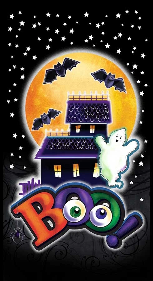 Halloween Fabric 24"X44" Panel Spooky Aura Glow in Dark Cotton by Blank Textiles - Image 1 of 1
