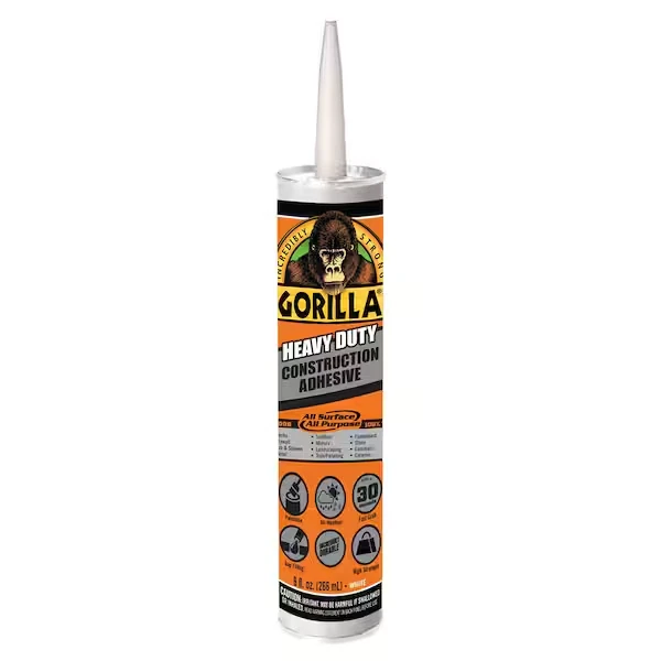 Gorilla Heavy Duty White Construction Adhesive 9 Oz Cartridge
