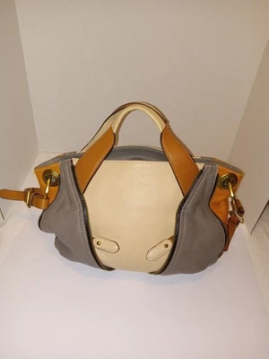  Bolso de Hombro Hobo OrYany Lian Bloques de Color Cuero Guijarro Gris Beige Tostado Foto 1 de 4