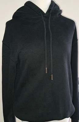 Sudadera con capucha diagonal negra blanca apagada genuina para mujer - talla XS Foto 1 de 4