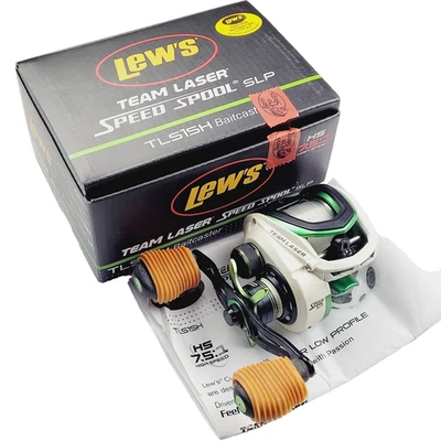Lew's Baitcasting Reel Team Laser TLS1SH R/H 10BB Speed Spool White Green Box #2 - Image 1 of 4