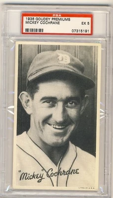 1936 Goudey Premiums широкая ручка R314 МИККИ КОКРЕЙН PSA 5 TIGERS HOF - Изображение 1 из 2