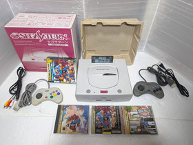 Sega Saturn White Console 4MB RAM X men VS Street Fighter Japan