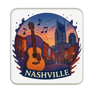Imán de nevera Nashville, EE. UU.: lindo regalo de recuerdo de viaje hecho a mano - Imagen 1 de 5