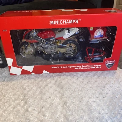 1/12 MINICHAMPS 951201 DUCATI 916 CARL FOGARTY  WORLD CHAMPION WSB 1995 RARE - Image 1 of 4
