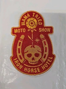 MAMA TRY MOTO SHOW IRON HORSE HOTEL Bügelbild Patch Neu aus altem Lagerbestand - Bild 1 von 5