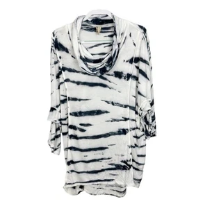 XCVI Women's Size XL Blue Tie Dye Cowl Neck Dolman Sleeve Tunic Top - Picture 1 of 5