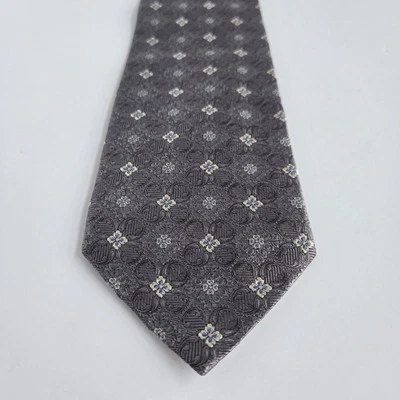 Jos. A. Gravata Bank Signature Collection 100% seda feita na Itália cinza nova com etiquetas - Imagem 1 de 4