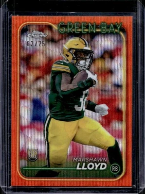 2024 Topps Chrome MarShawn Lloyd RC Orange Wave Refractor Rookie #2/25 Packers - Image 1 of 2