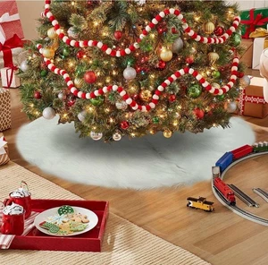 Falda Árbol Navidad, 36 pulgadas/90 cm Blanco Árbol Navidad Falda Decoración Blanca - Imagen 1 de 5