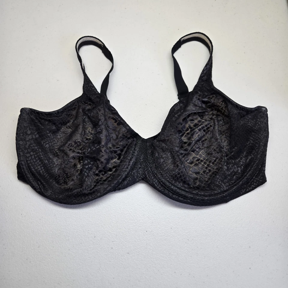 Sujetador Bali para mujer 40DD negro animal malla con aros sin forro correas ajustables Foto 1 de 4