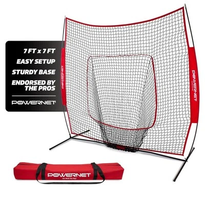 PowerNet Baseball Practice Net 7x7 for Practice Pitching, Batting & Fielding - Image 1 of 2