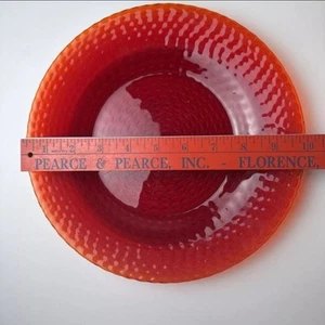 Rare Vintage Red Amberina Hobnail Glas 10" Speiseteller Schwarzlicht Reaktiv - Bild 1 von 4