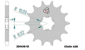Piñón delantero JDSPROCKETS apto para SUZUKI RM 85 L, 2002-2021,13T,428 - Imagen 1 de 4