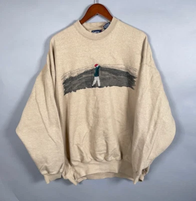 Sudadera Bordada De Colección Ciprés Eslabones Golf Adulto 2XL Beige Hecha en EE. UU. Preppy Foto 1 de 4