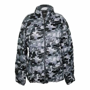 Aqua Packable Puffer Jacket sz L in Grey Camo NWT $88 Includes Pouch - Picture 1 of 6
