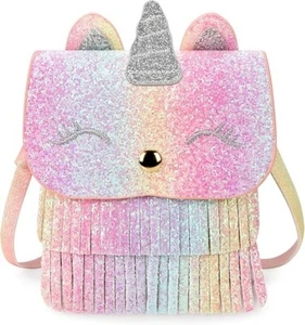 Kids Crossbody Bag Purse Gifts for Little Girls Toddler Cat Tassel Shoulder Bag - Picture 1 of 6