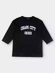 NWT Undercover A/W 2015 Chaos City Order 3/4 Raglan Black Shirt Sz 3 / L  Japan - Picture 1 of 9