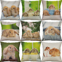 Fashion Cotton Linen Printing rabbit dolphin pillow case Home Decor Cover 