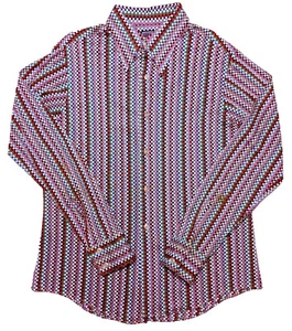 Vintage PETER ADAM Collection 1960s 1970s Disco Shirt Rainbow Knit Medium M Fit - Picture 1 of 8