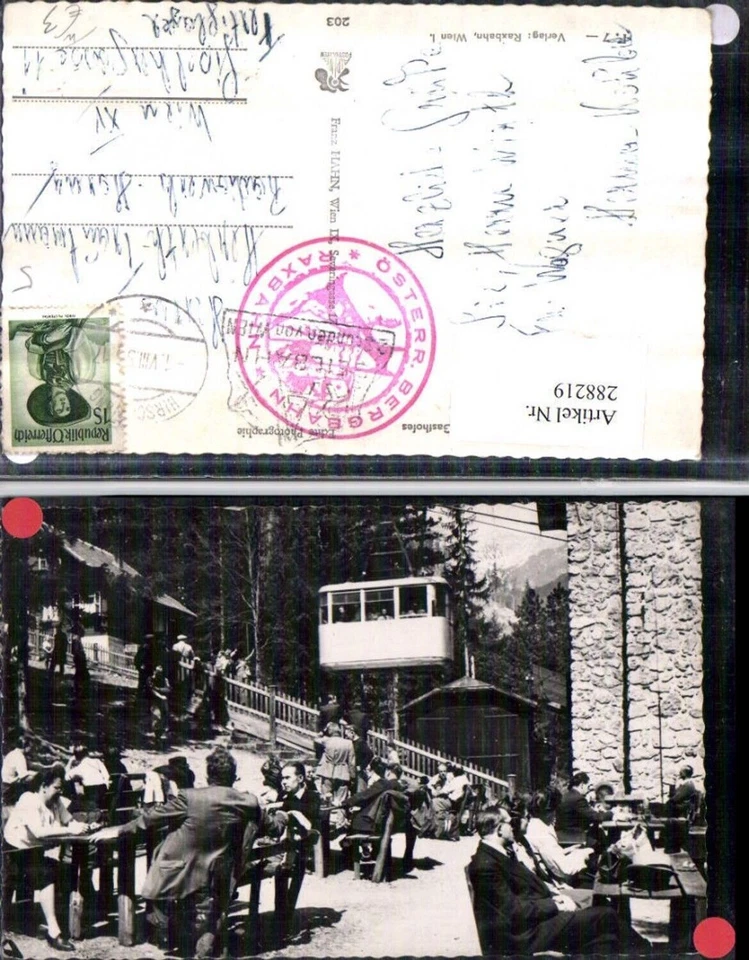 288219,Raxbahn Garten d. Talstations-Gasthofes Seilbahn b. Reichenau - Bild 1 von 1