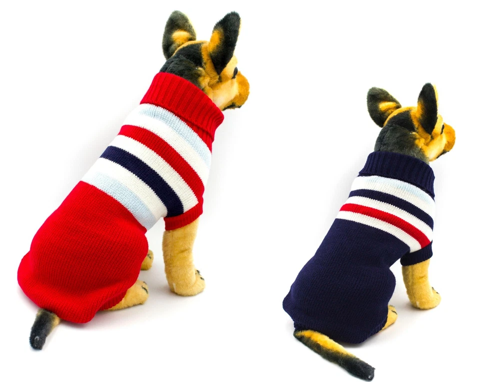 AXEL PETS Elegant Stripes Knit Turtleneck Winter Warm Sweater for Dog and Puppy - Image 1 of 4