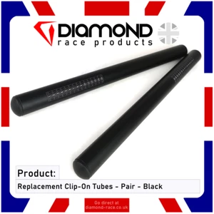 Diamond - 22mm Clip-On Handlebar Tubes - For Kawasaki - 285mm - Black - Pair - Picture 1 of 3