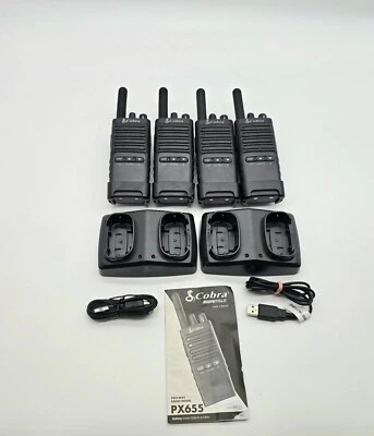 4 x Gently Used Cobra PX655 2 Pack Pro Business Radios Walkie Talkies - Image 1 of 4