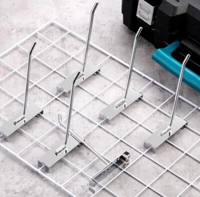 Six Pack Of 6" Chrome Grid Wall Metal Hooks, Display For Use W/ Gridwall Panels! - Image 1 of 4