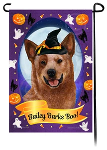 Halloween Garden Flag - Red Australian Cattle Dog - Imagen 1 de 1