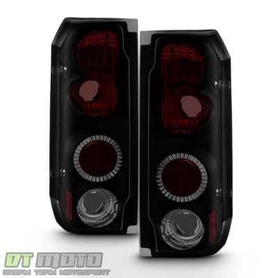 Black Smoked 1987-1996 Ford F150 F250 F350 Bronco Tail Lights Lamps Left+Right - Image 1 of 4