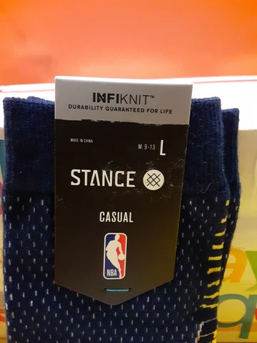 STANCE CASUAL INFIKNIT 9-12 US LARGE INDIANA PACERS SOCKS MEN Cover