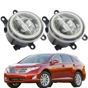 LED Fog Light + Angel Eye Rings Daytime Running Lights DRL Fit For Toyota Venza - Picture 1 of 9