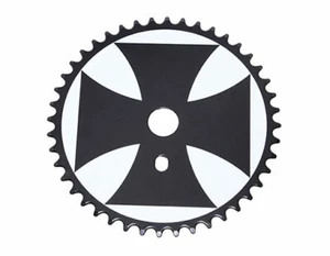 Fahrrad Eisernes Kreuz Stahl Kettenblatt 1/2 x 1/8 44t weiß/schwarz. - Bild 1 von 1