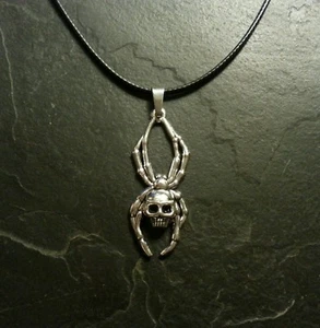 Skull Spider Necklace Pendant Charm Gothic Macabre Horror Monster Gift Present  - Picture 1 of 2