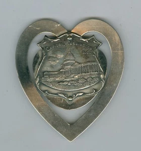 Early 1900’s US Capitol, Washington DC Souvenir Badge & Paper Marker - Picture 1 of 2