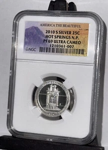 2010 S 25C Hot Springs N.P. Quarter NGC PR69 Ultra Cameo Collector Coin - Picture 1 of 2