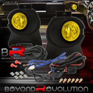 For 2011-2014 Ford F150 Yellow Bumper Fog Light Lamps Assembly + Bezel Wires Kit - Picture 1 of 6