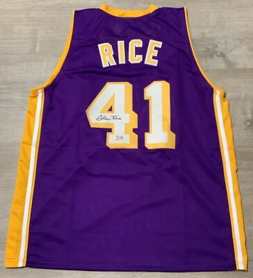 Camiseta deportiva firmada por Glen Rice con autógrafo estilo Lakers XL - Certificado de autenticidad Beckett Foto 1 de 3