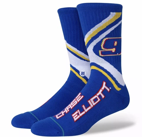 Stance NASCAR Chase Elliot Blue Crew Height Socks Men's Size Large 9-13 NWT Cover