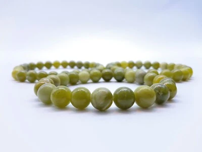 NATURAL PERIDOT STRONG stretch cord Yoga jewelry healing bracelet 8mm gemstones - Image 1 of 4