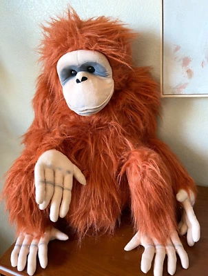 Melissa & Doug ~ ENORME Peluche Naranja Piel Difusa Mono Orangután 23" Peluche Foto 1 de 4