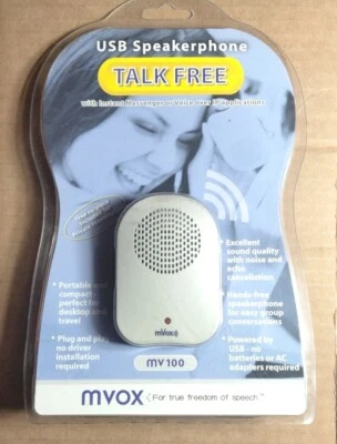 NEW MVOX MV100 Portable USB Speakerphone Hands-Free Plug & Play Voice Chatting - Image 1 of 4