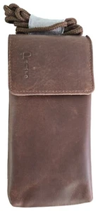 Echt Leder Handy Smartphone Tasche mit Umhängeband - Holster - natur Büffelleder - Picture 1 of 3
