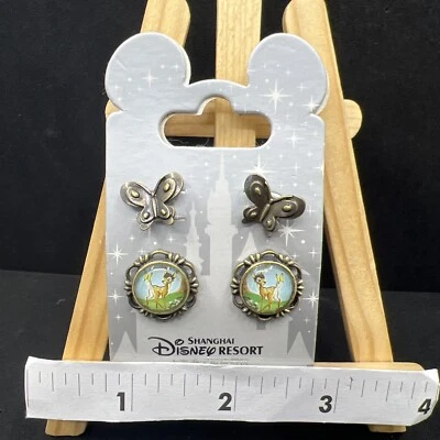 迪士尼上海迪士尼乐园小鹿斑比和蝴蝶配件耳环套装2对 — 第 1/4 张图片