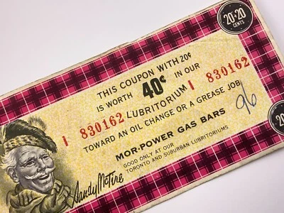Canadian Tire Banknote 40 Cents Lubritorium Mor Power Gas Free Membership CC340 - Image 1 of 4