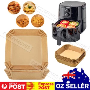 Disposable Square Air Fryer Paper Liner Non-Stick Baking Paper Liners VIC - Picture 1 of 16